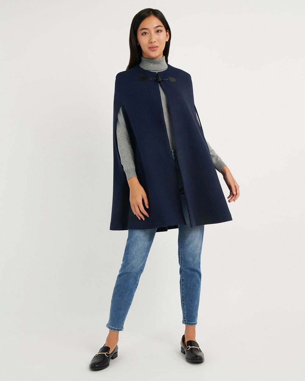 Kennedi Round Neck Cape Coat