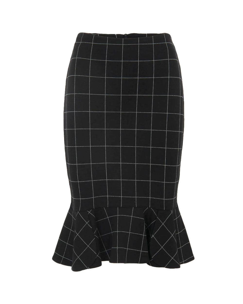 Mya Grid Fluted Hem Skirt