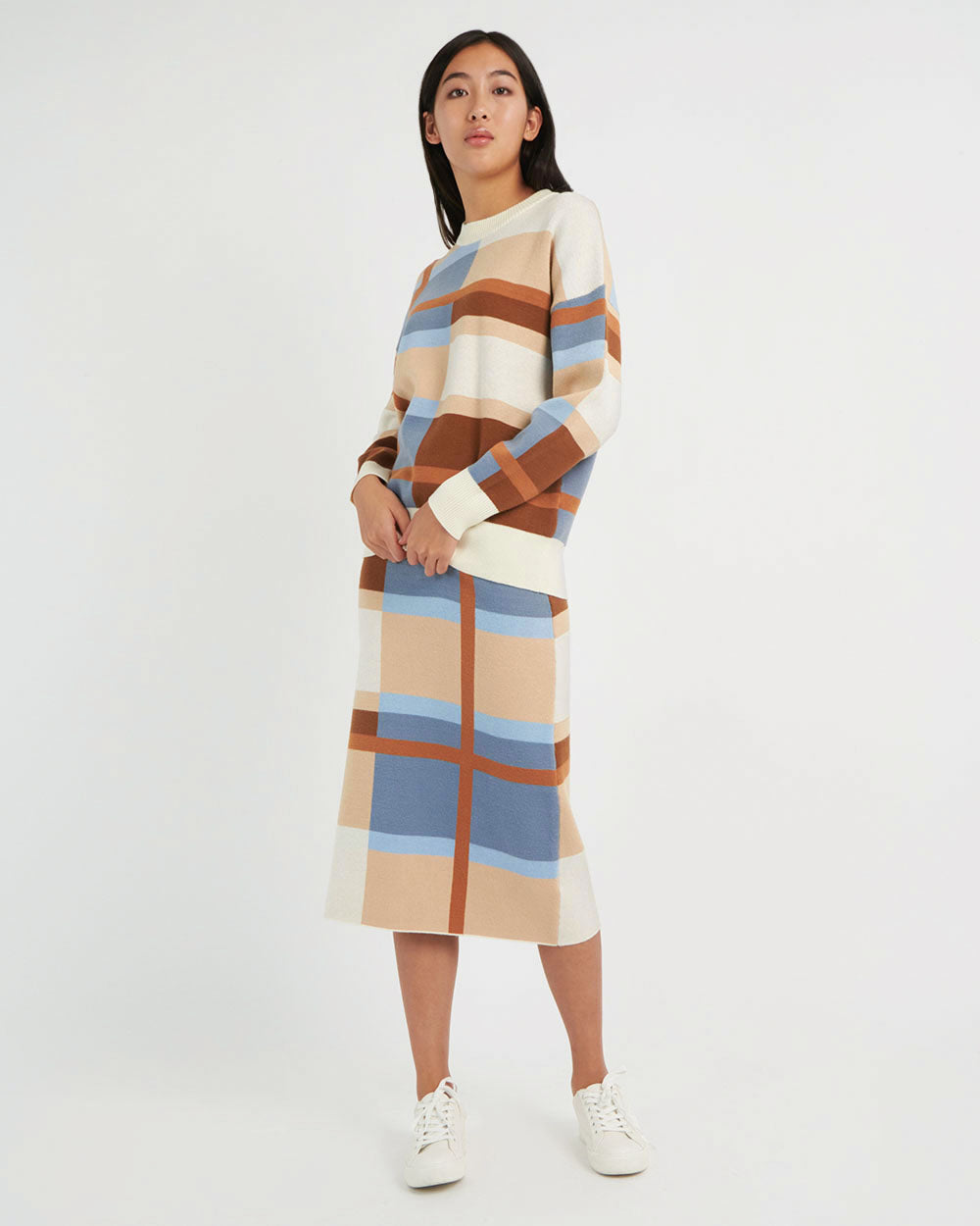 Ariel Intarsia Check Skirt