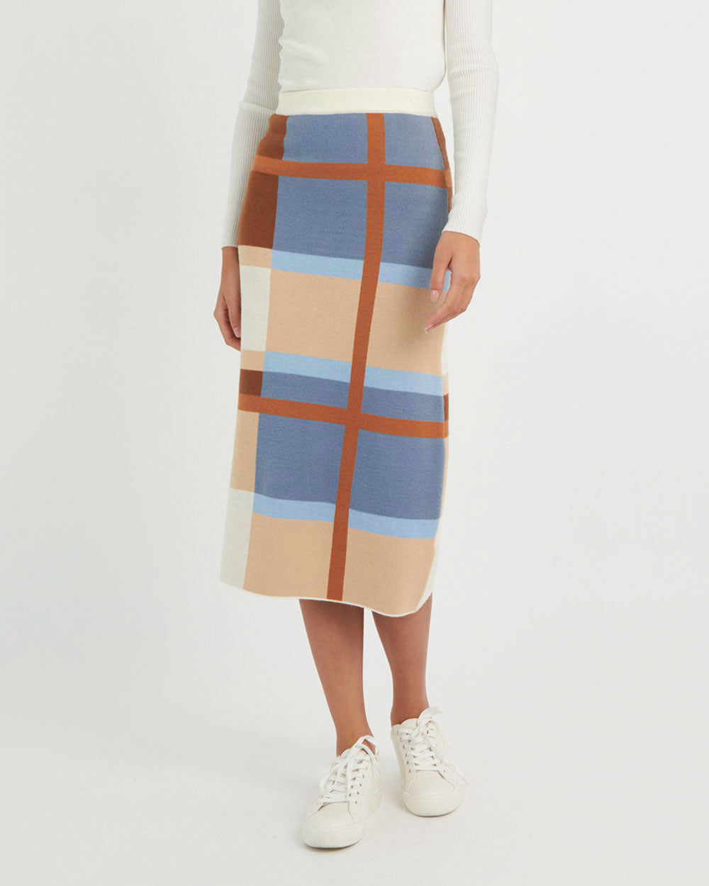 Ariel Intarsia Check Skirt