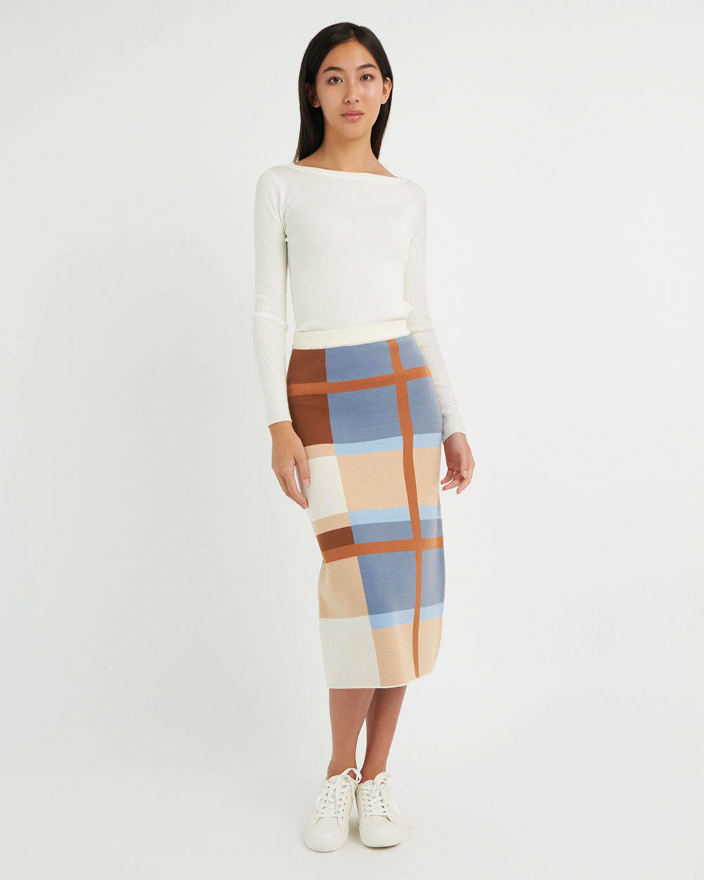 Ariel Intarsia Check Skirt