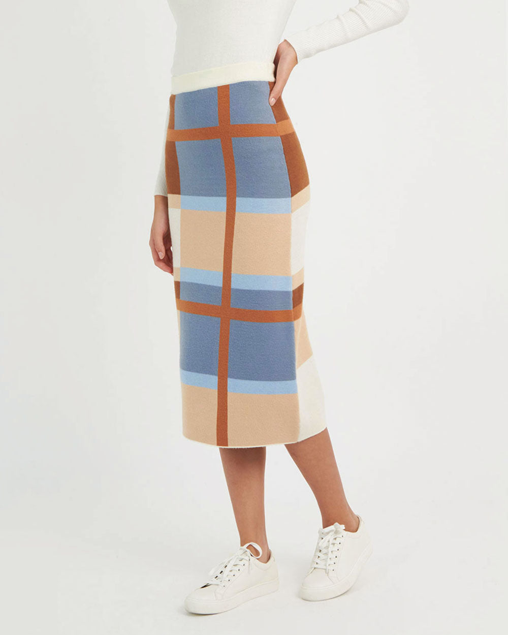 Ariel Intarsia Check Skirt
