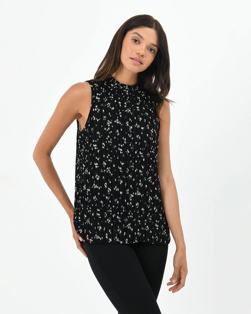 Della Pleated Top