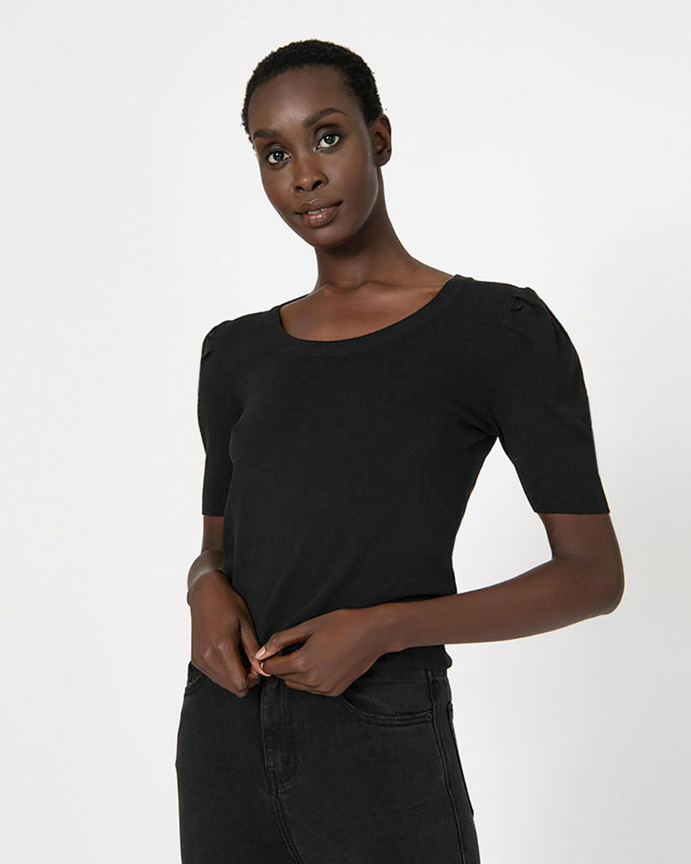 Rina Puff Sleeve Knit Top
