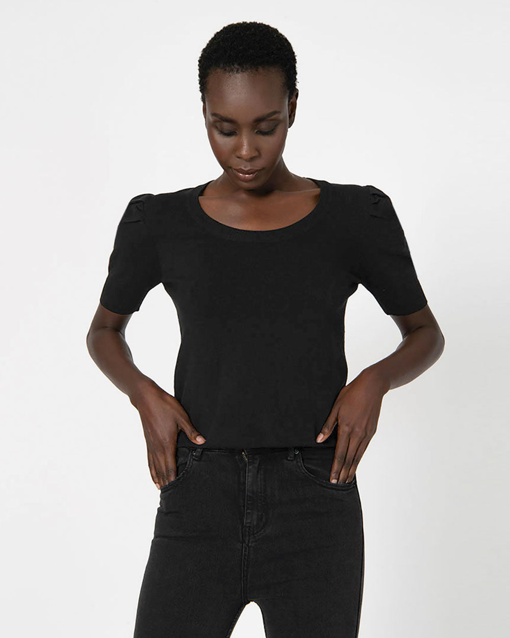 Rina Puff Sleeve Knit Top