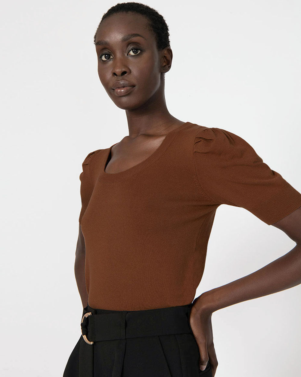 Rina Puff Sleeve Knit Top