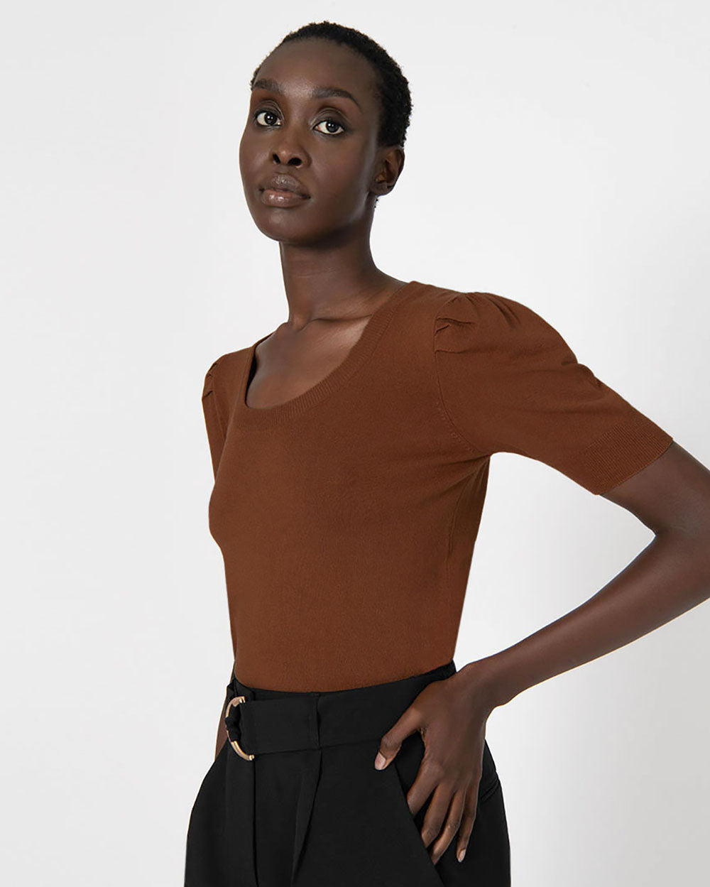 Rina Puff Sleeve Knit Top