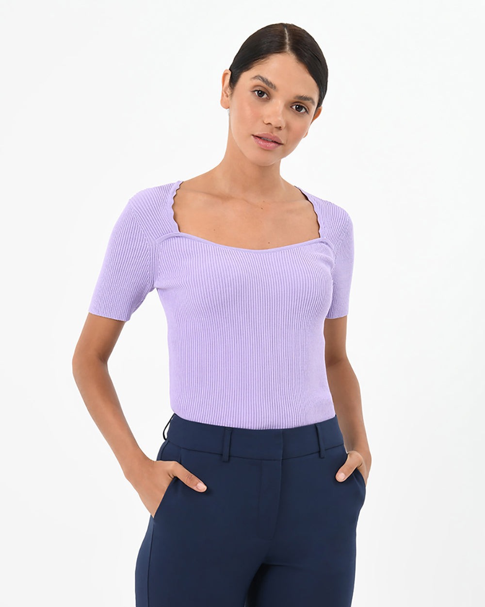 Honor Sweetheart Neck Knit