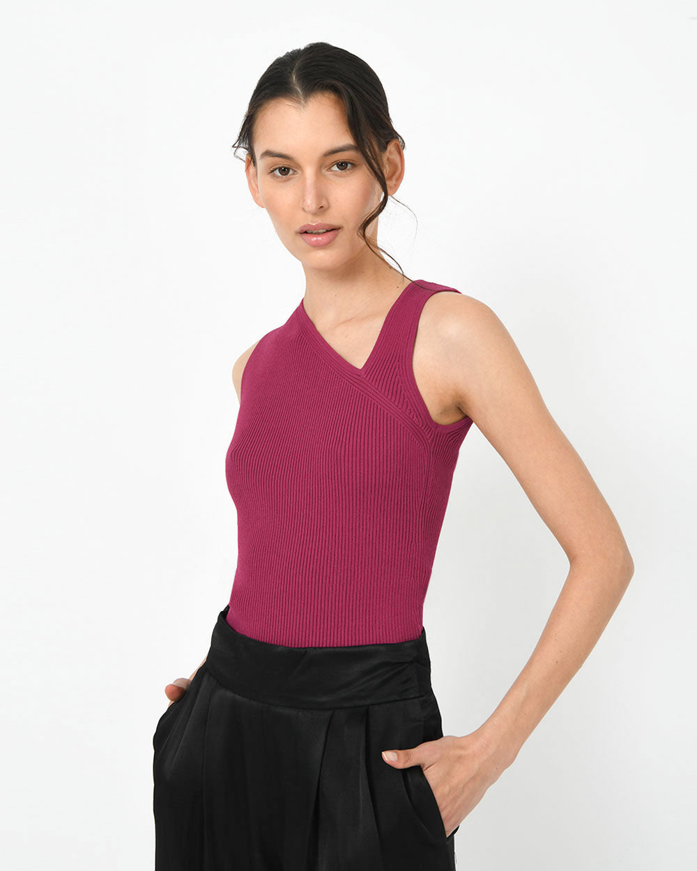 Tiana Asymmetric Knit Top