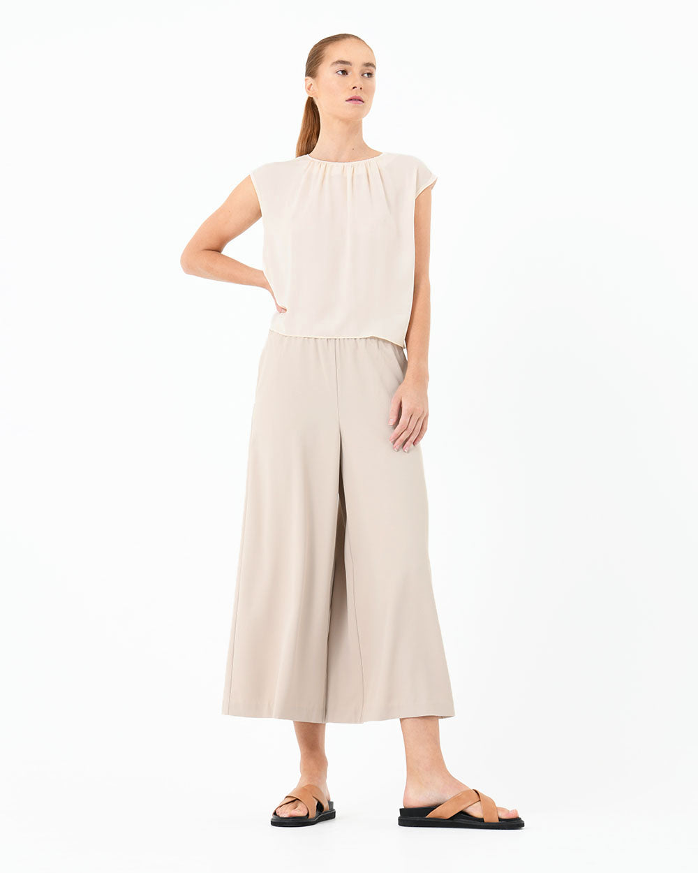 Jolie Pleat Neck Blouse