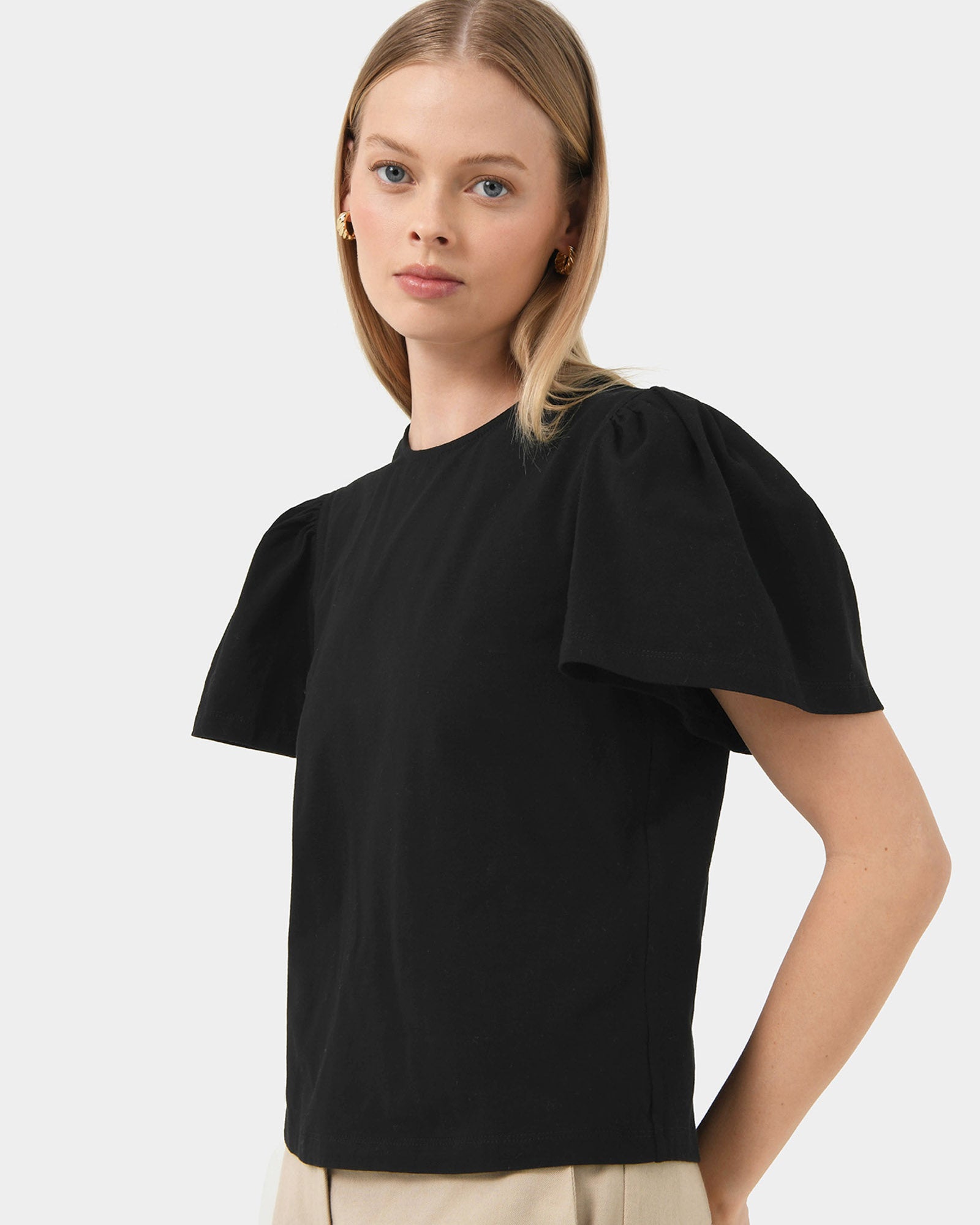 Cayla Gathered Sleeve Tee