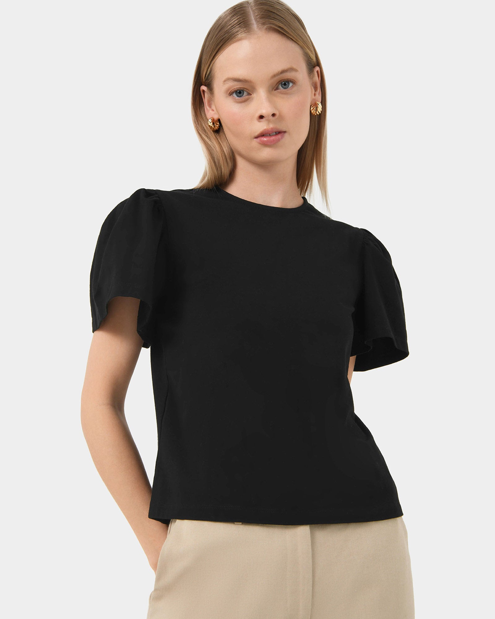 Cayla Gathered Sleeve Tee