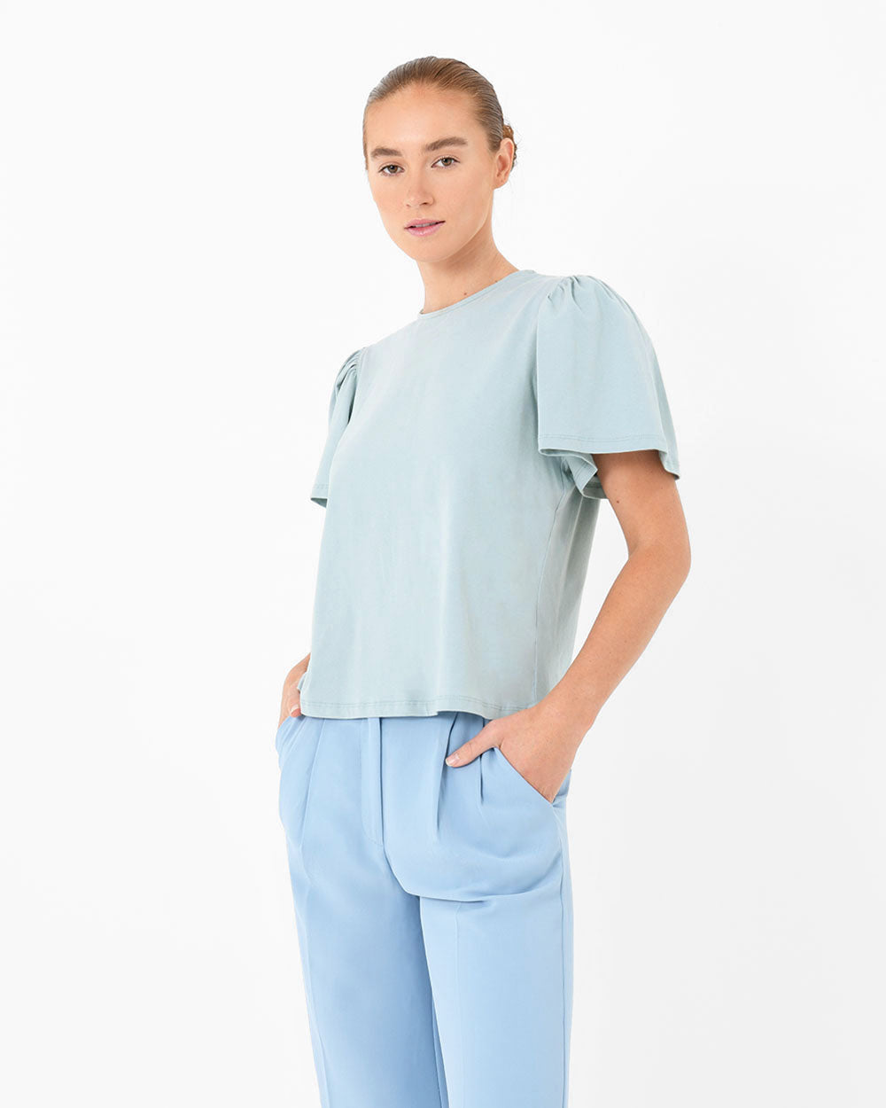 Cayla Gathered Sleeve Tee