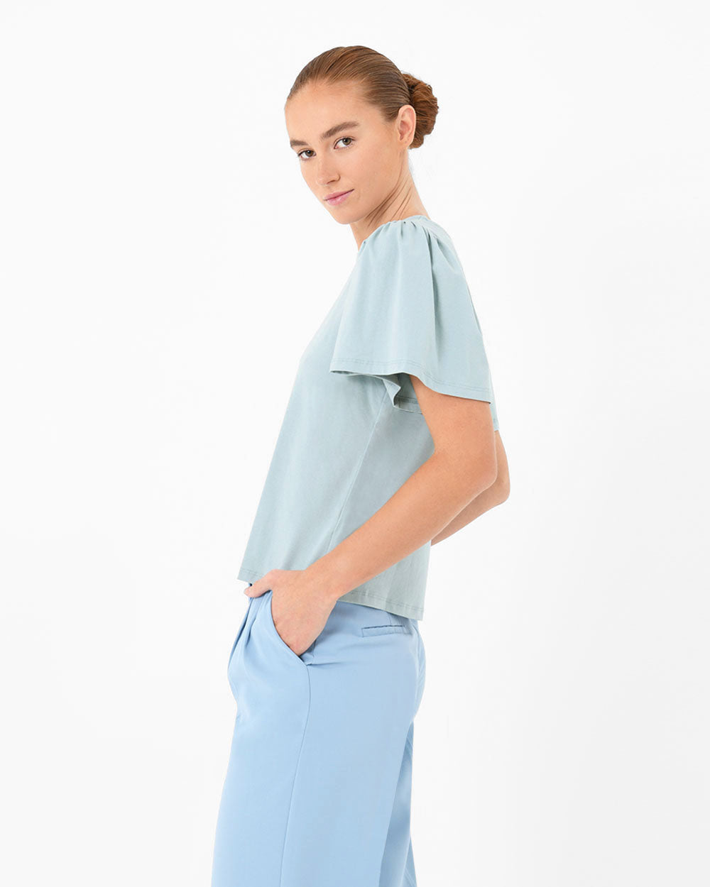 Cayla Gathered Sleeve Tee