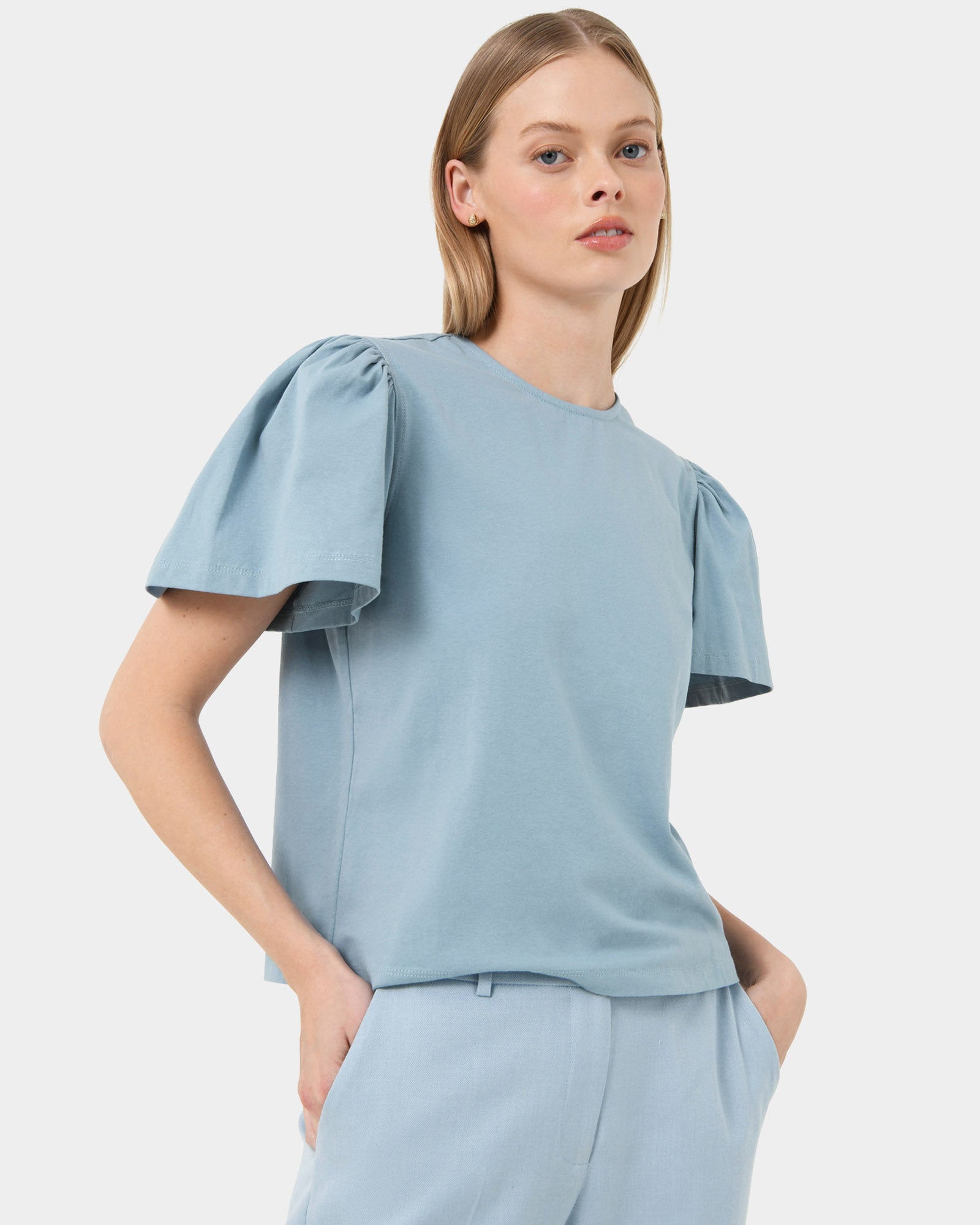 Cayla Gathered Sleeve Tee