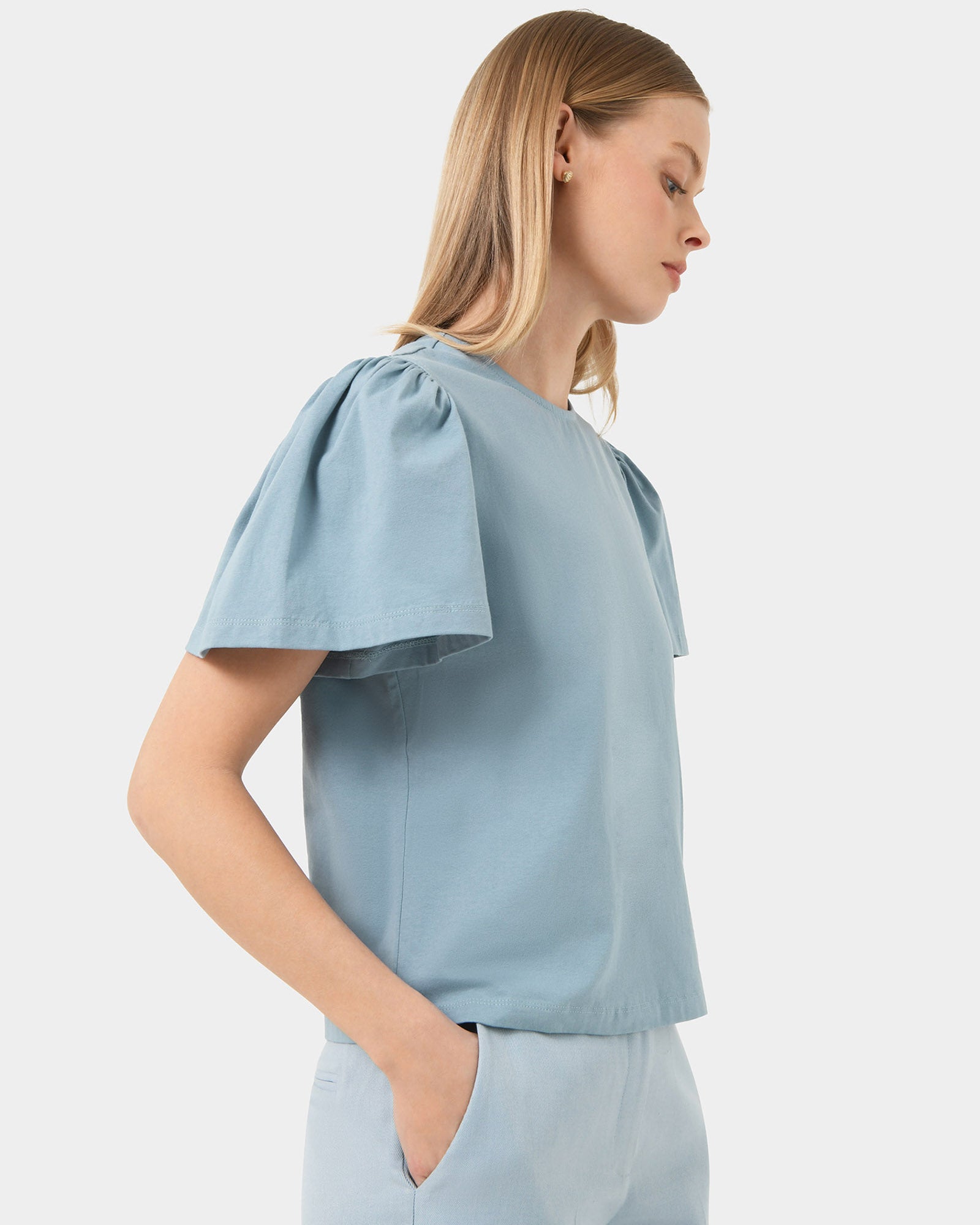 Cayla Gathered Sleeve Tee