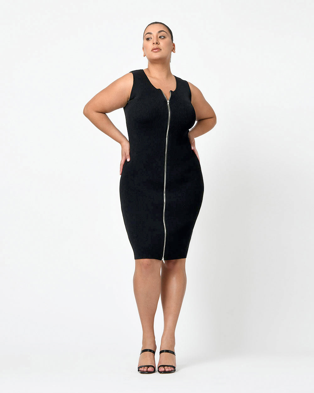 Cassandra Front Zip Knit Dress