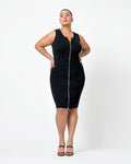 Cassandra Front Zip Knit Dress
