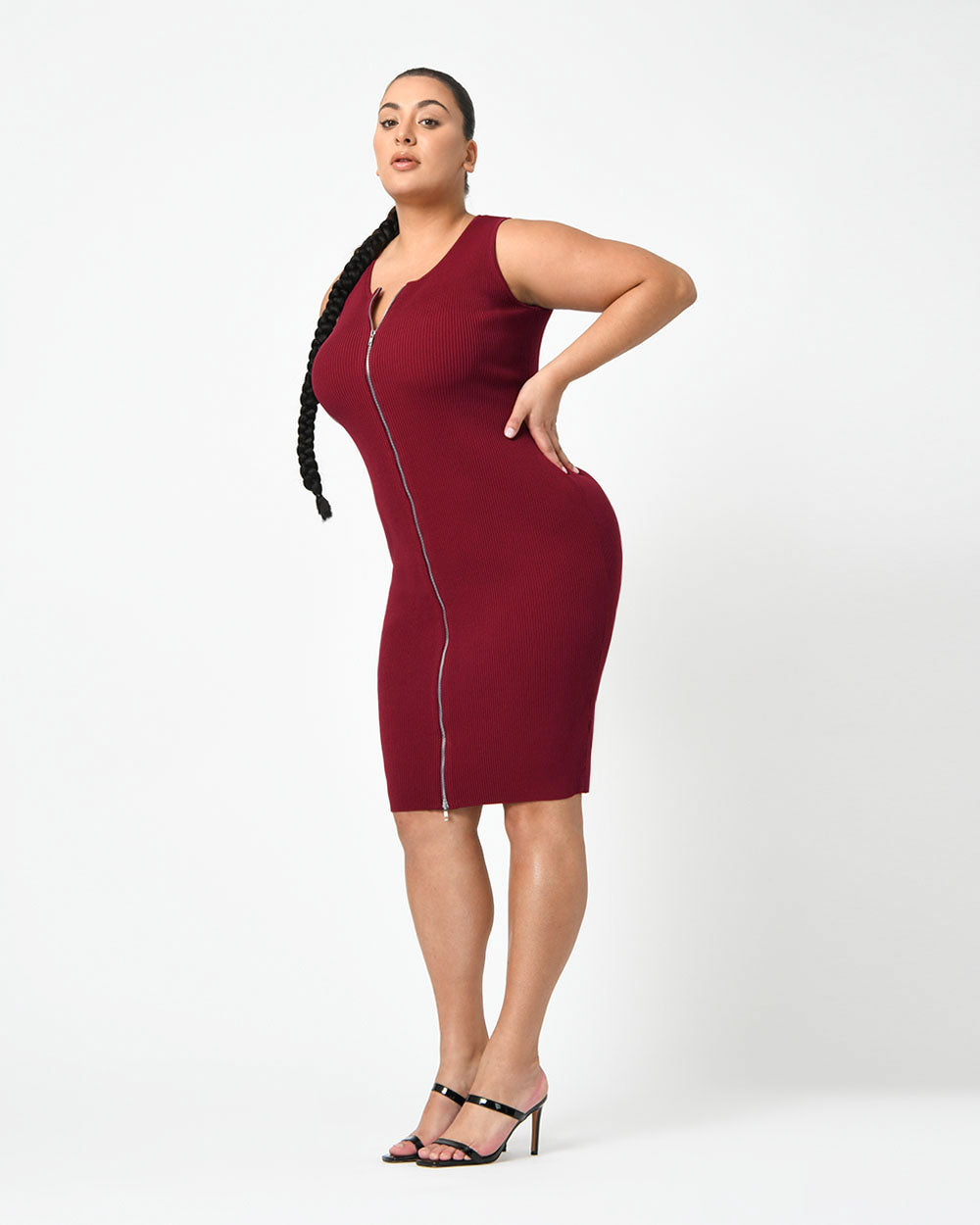 Cassandra Front Zip Knit Dress