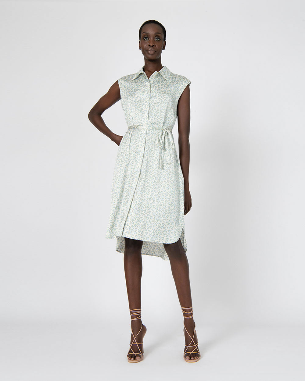 Daria Sleeveless Shirt Dress