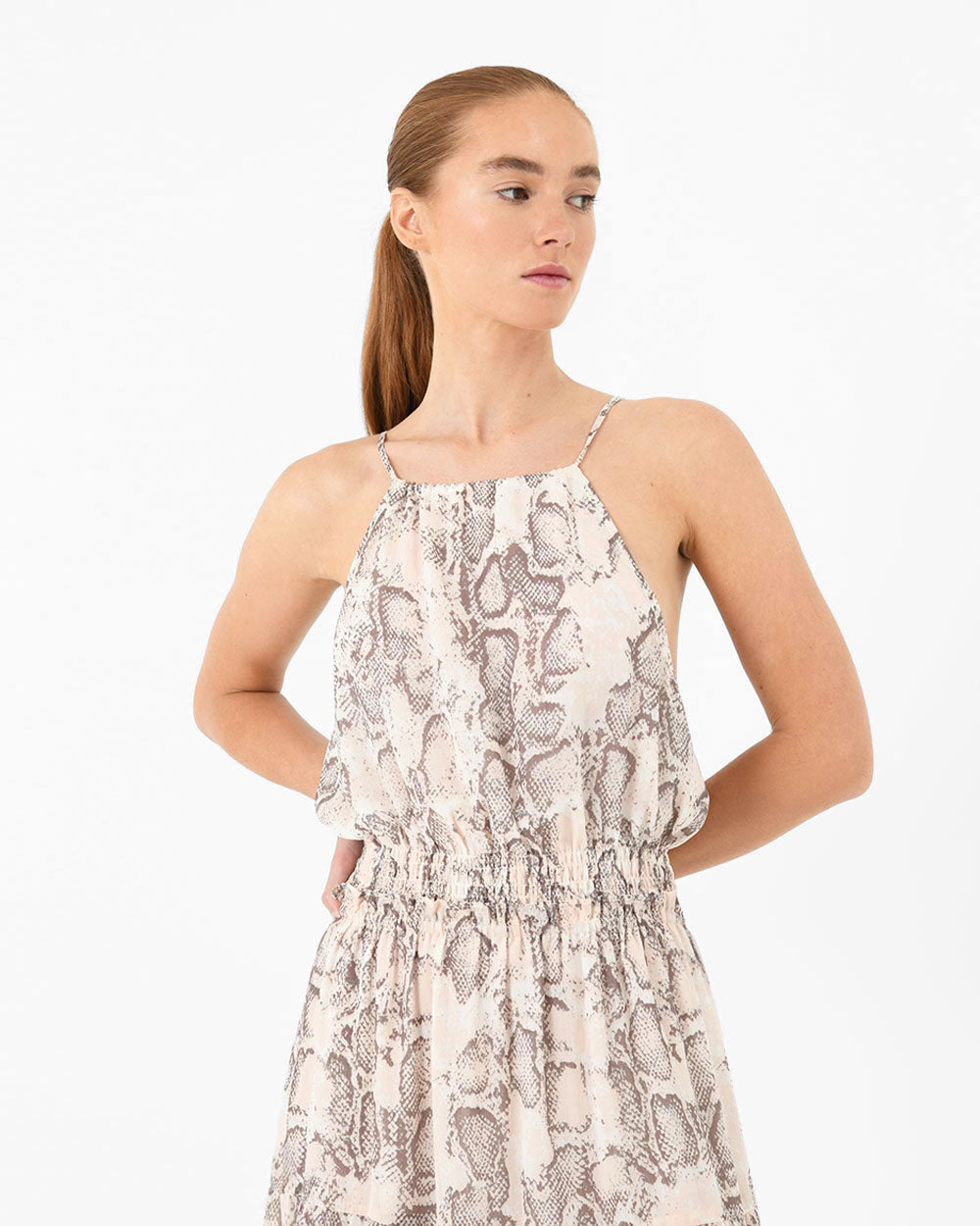 Mannuela Printed Halter Dress