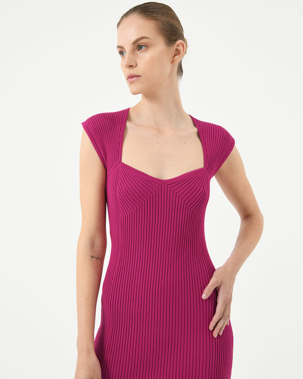 Mara Heart Neck Knit  Dress