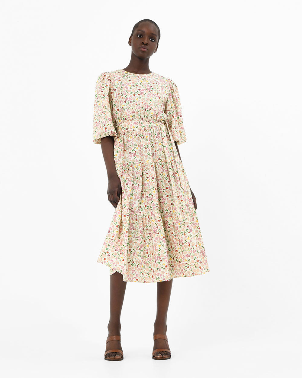 Doha Floral Print Cotton Dress