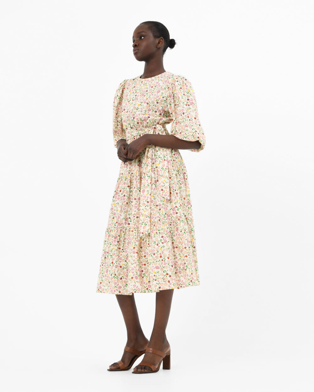Doha Floral Print Cotton Dress