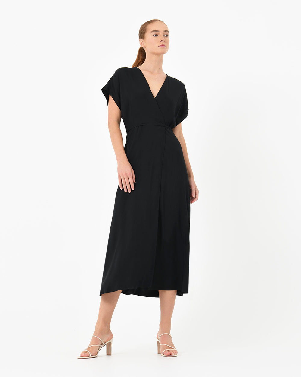 Adelyne Long Cupro Wrap Dress