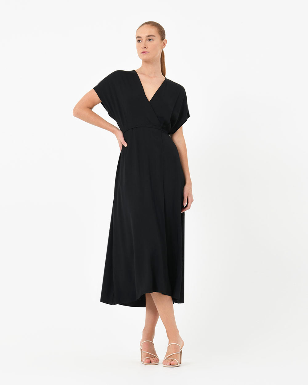 Adelyne Long Cupro Wrap Dress