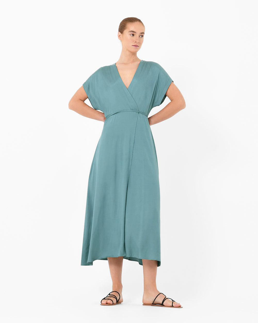 Adelyne Long Cupro Wrap Dress