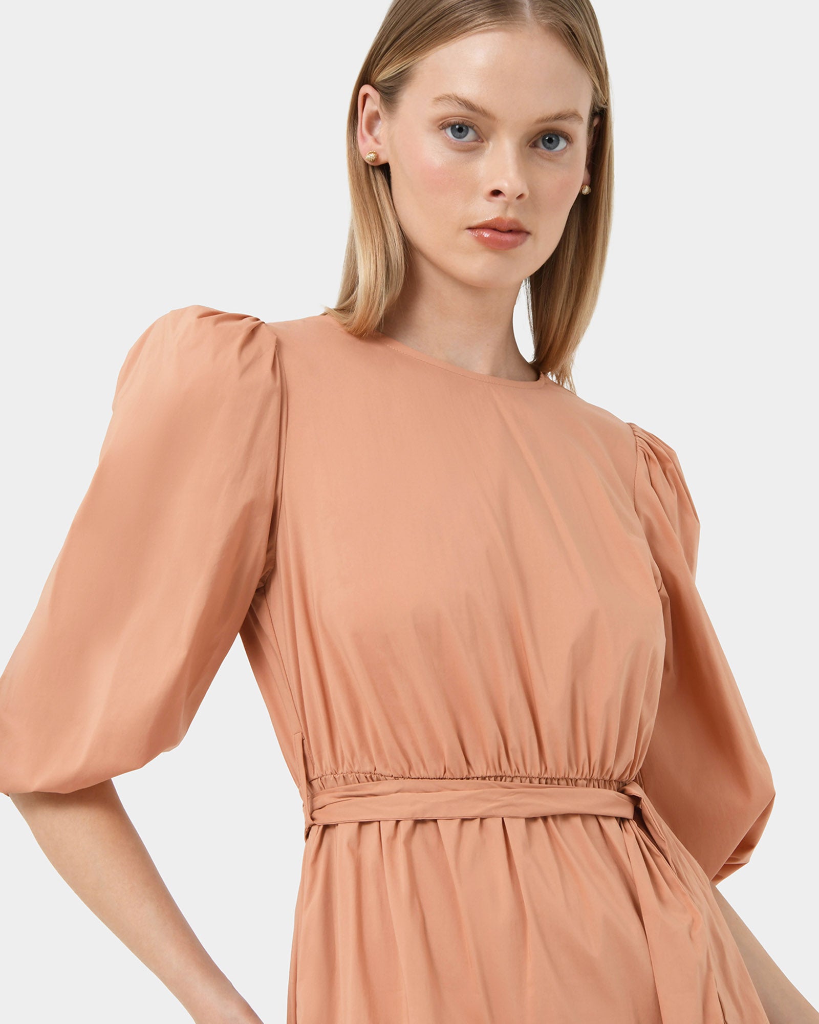 Ayah Poplin Puff Sleeve Dress