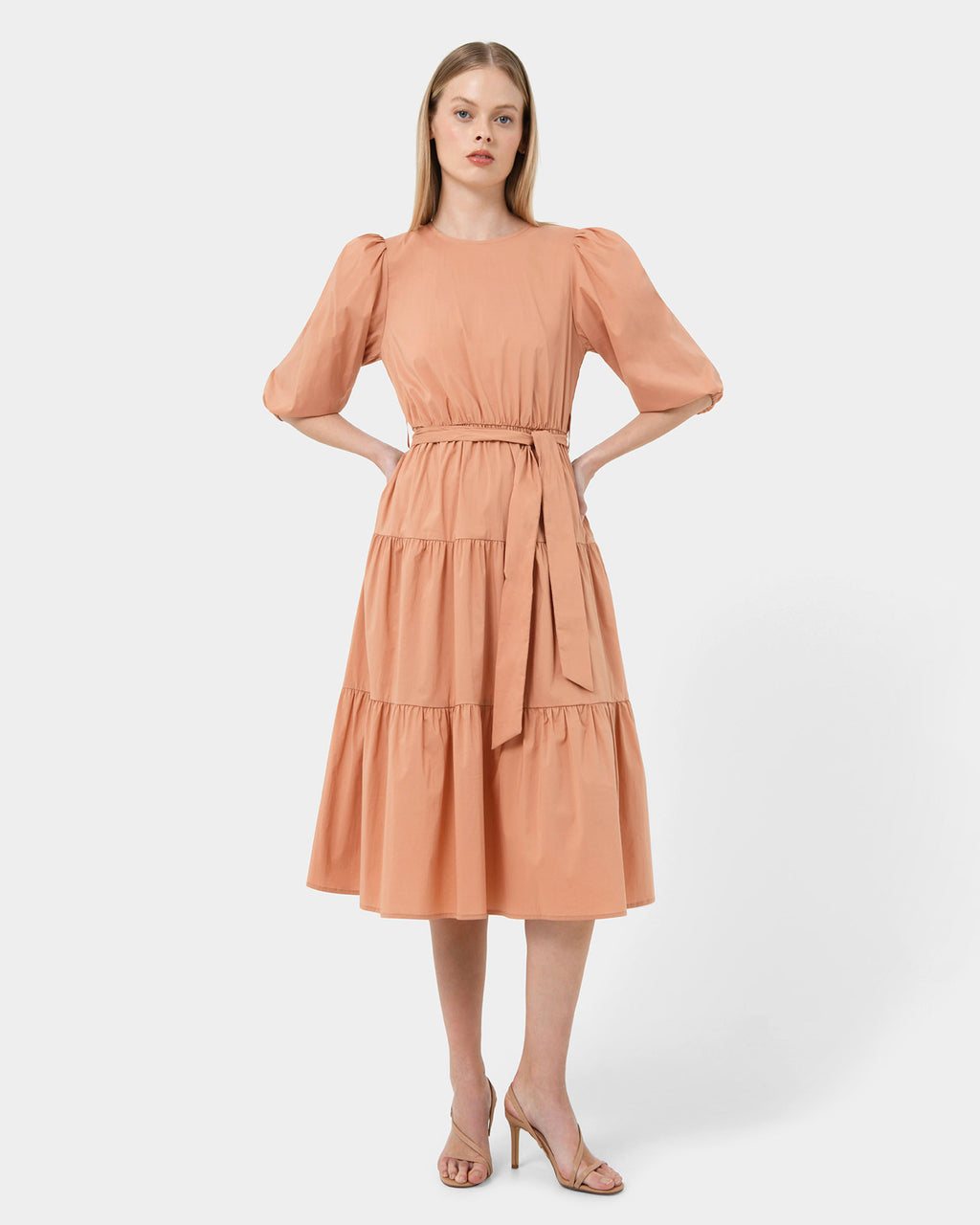 Ayah Poplin Puff Sleeve Dress