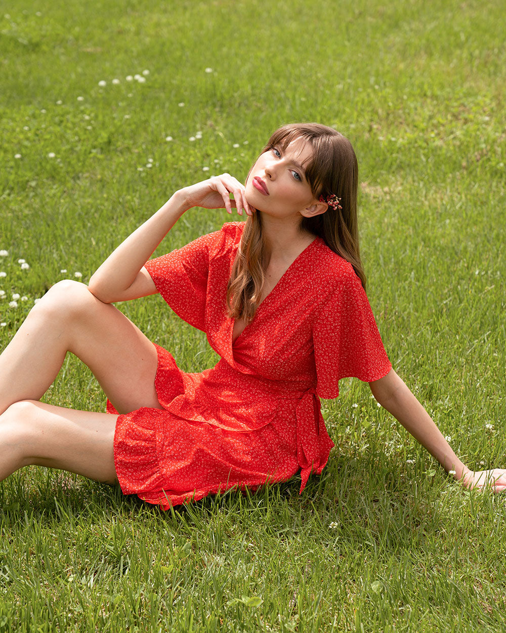 Kew Red Printed Dress