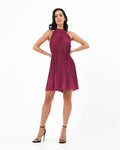 Ariella Pleated Halter Dress