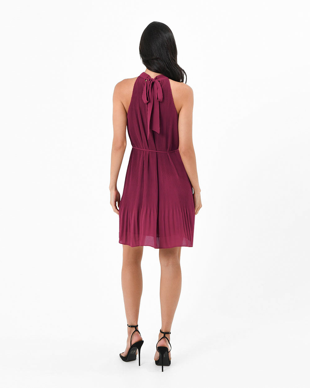 Ariella Pleated Halter Dress