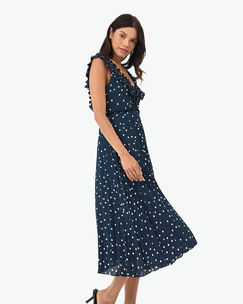 Karis Polka Dot Pleated Dress
