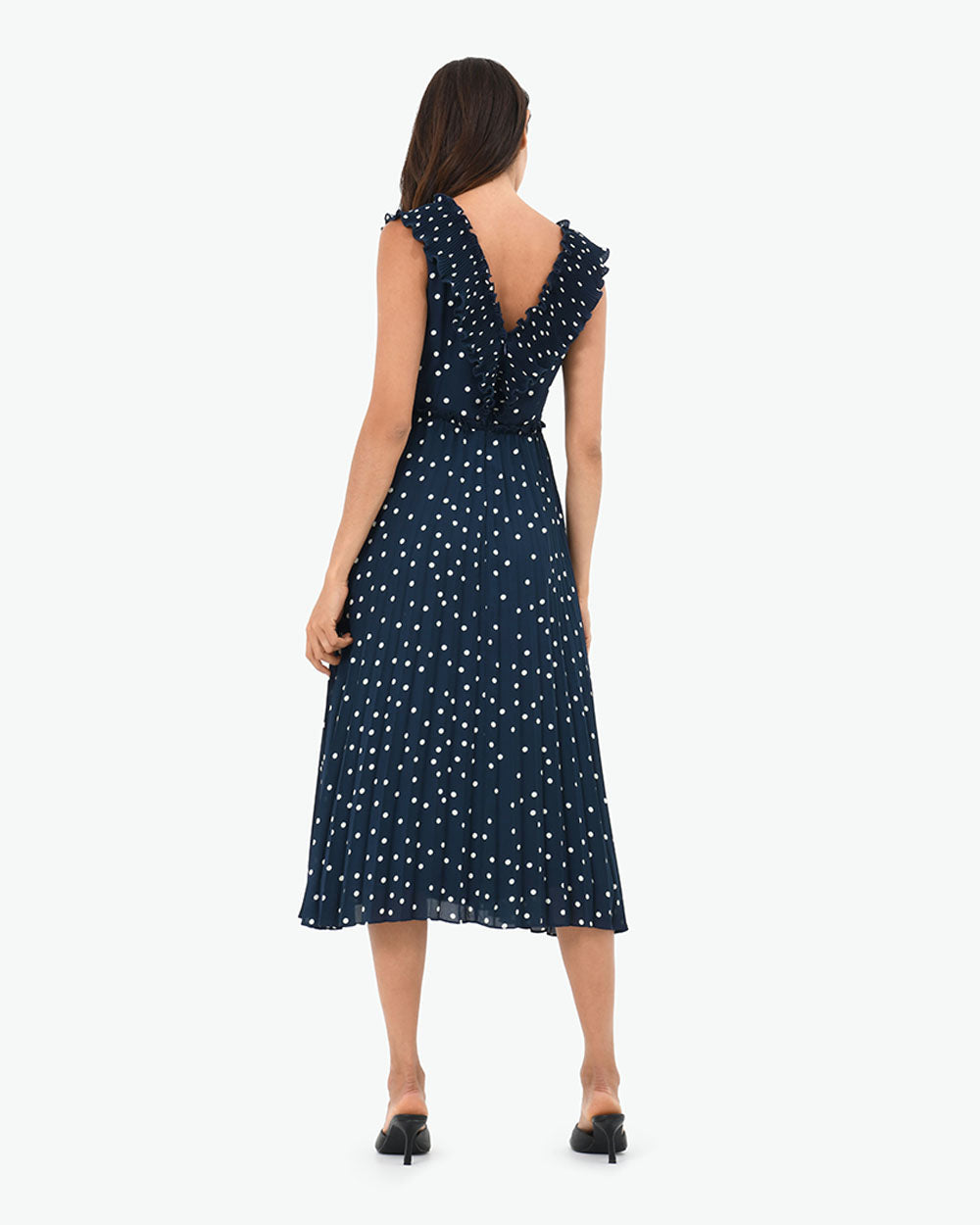 Karis Polka Dot Pleated Dress
