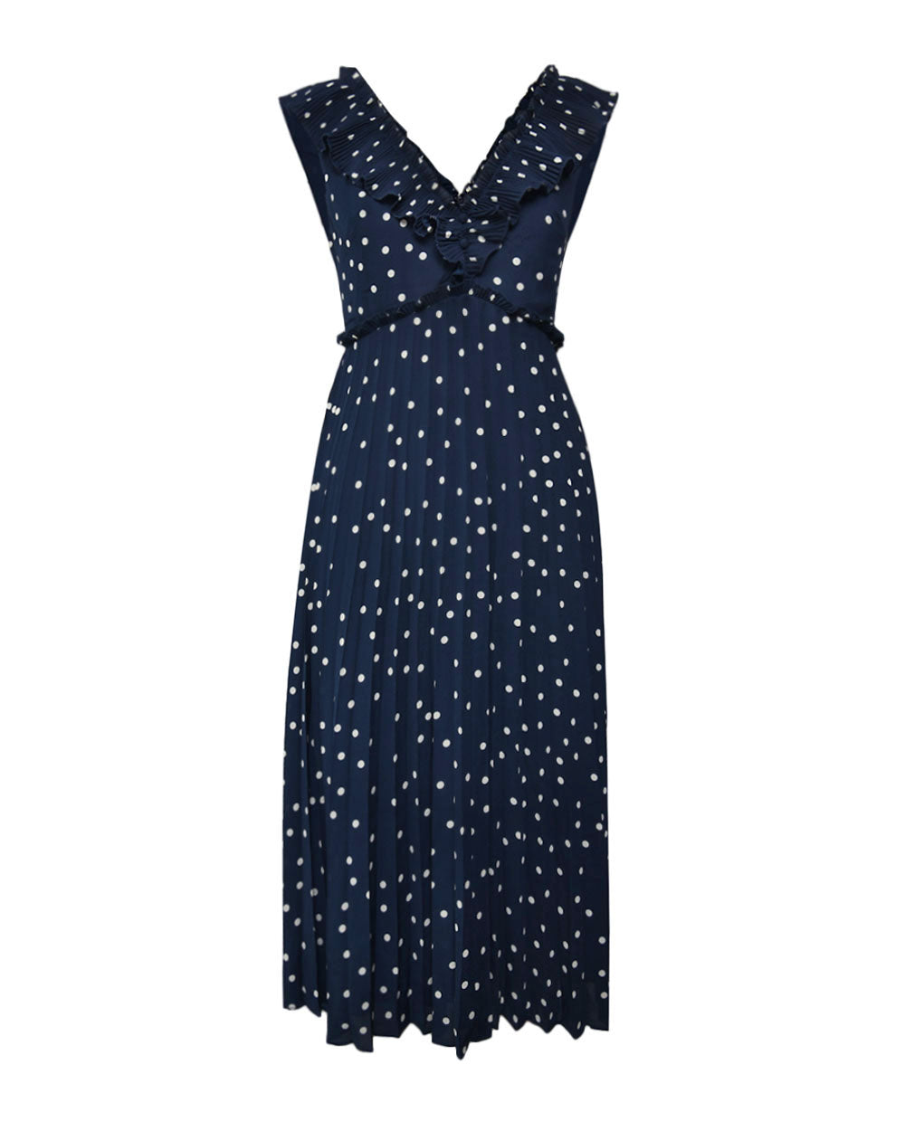 Karis Polka Dot Pleated Dress