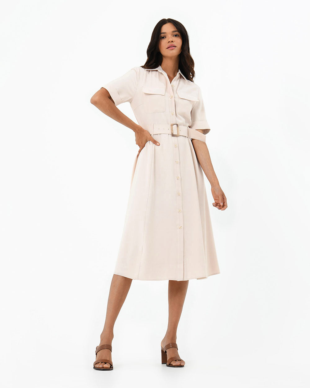 Anali Belted Shirt Dress