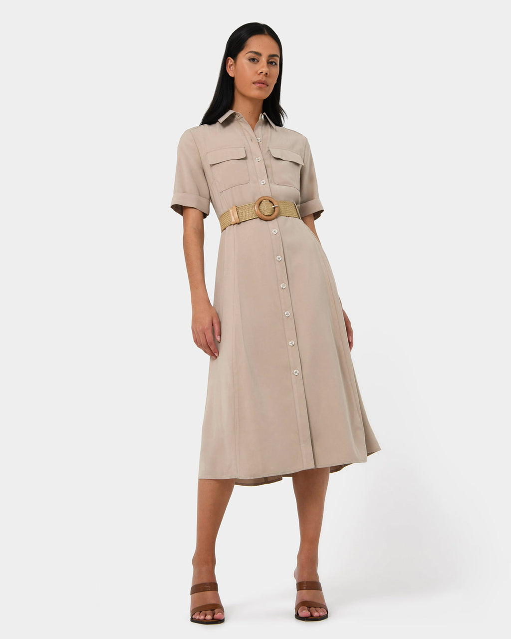 Anali Belted Shirt Dress