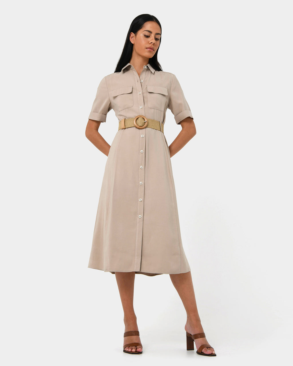 Anali Belted Shirt Dress