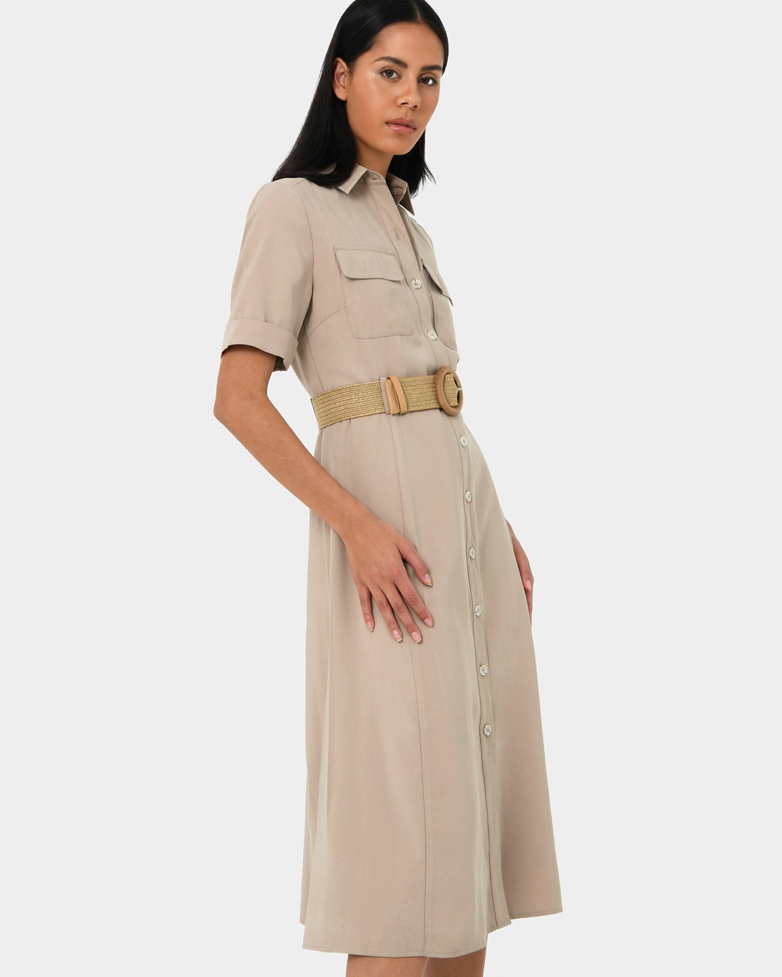 Anali Belted Shirt Dress