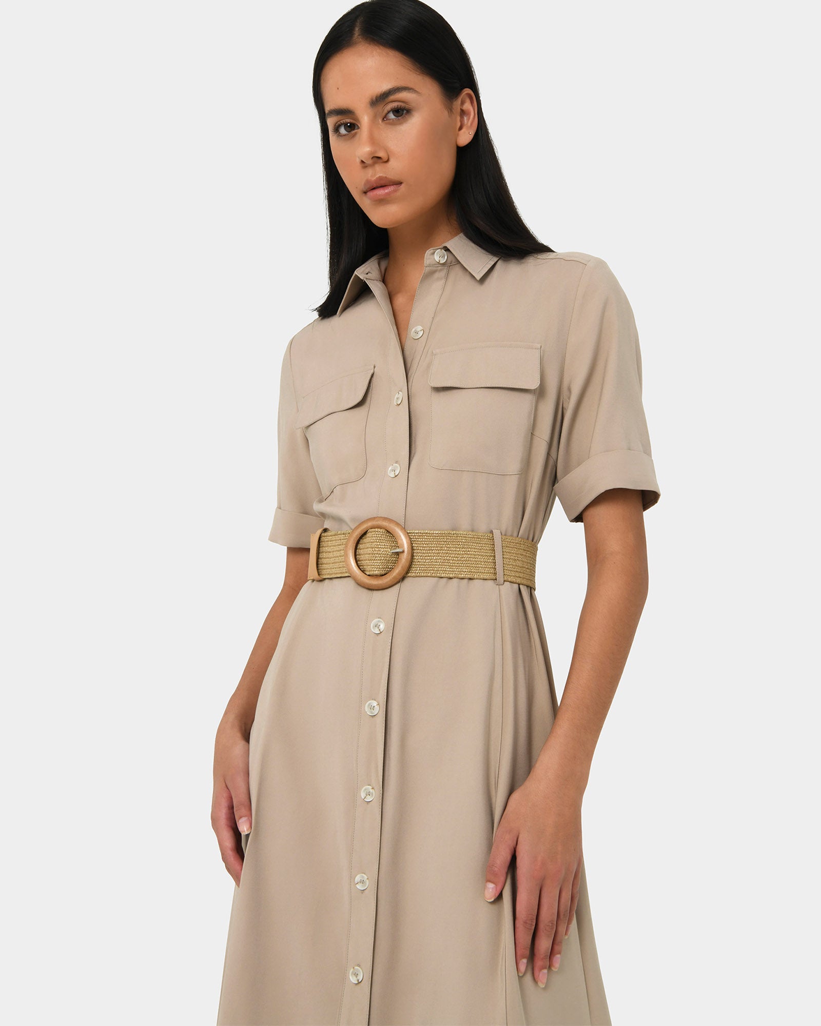 Anali Belted Shirt Dress