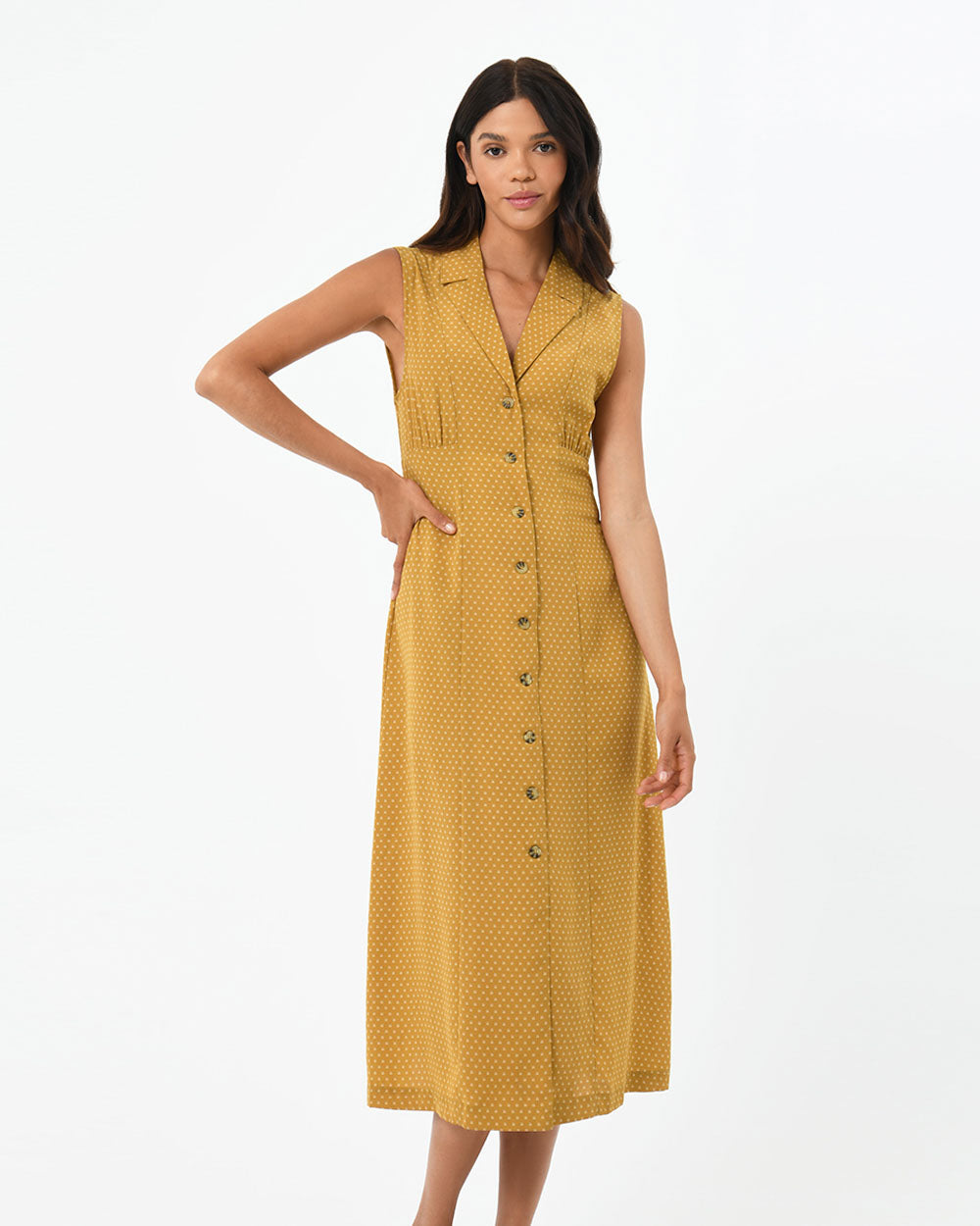 Nellie Buttons Midi Dress