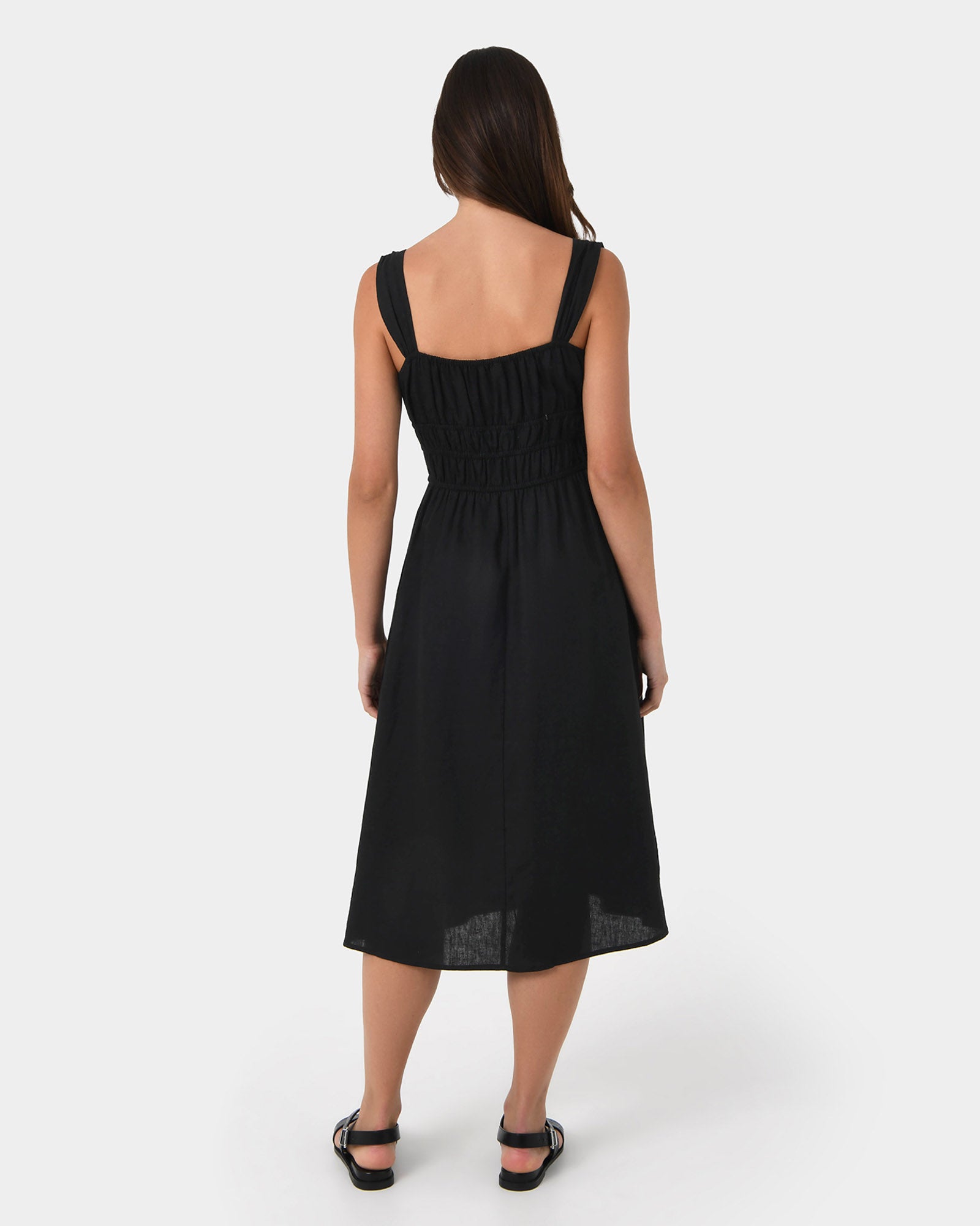 Solita Shirred Linen Dress