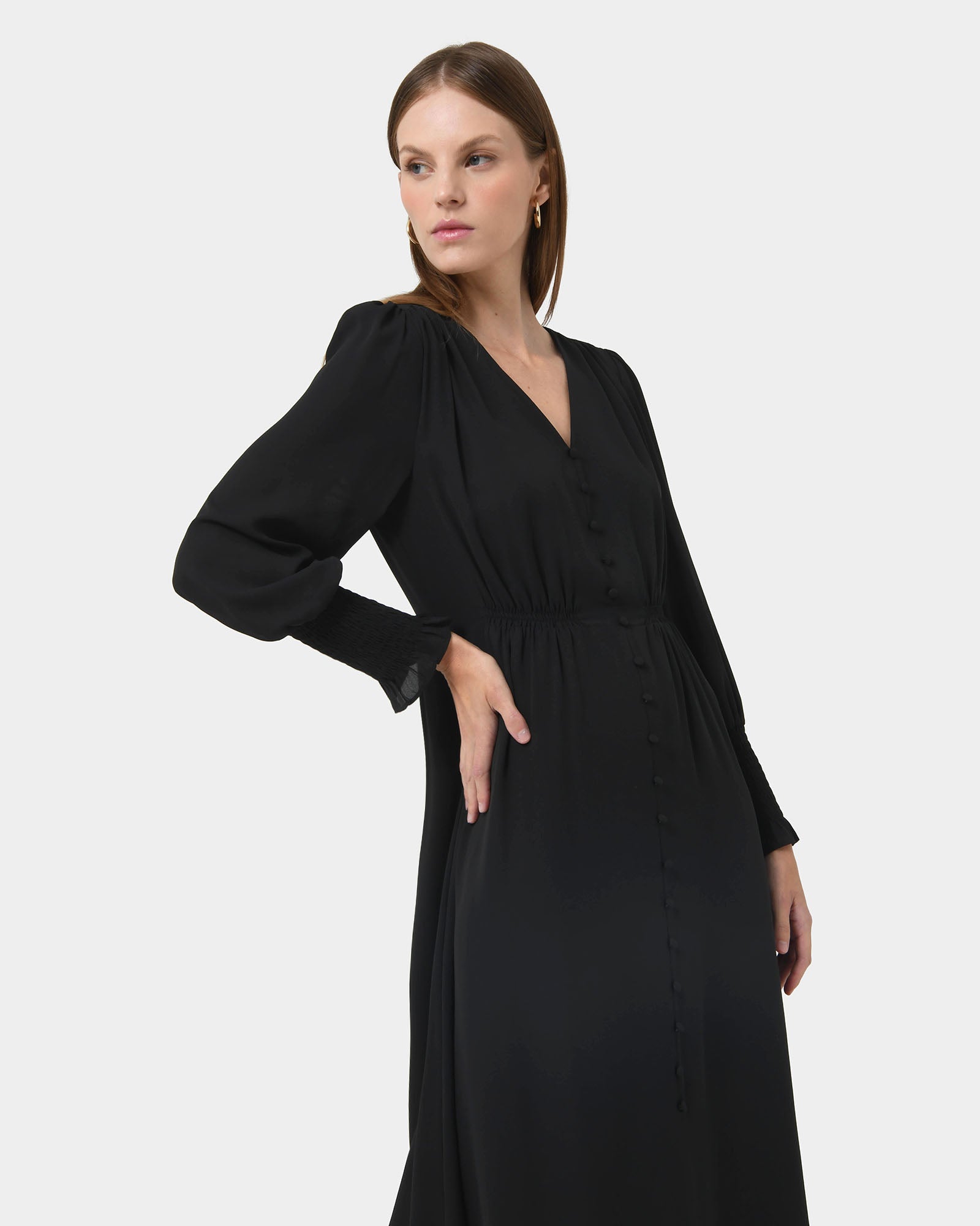 Korra Long Sleeve Button Dress