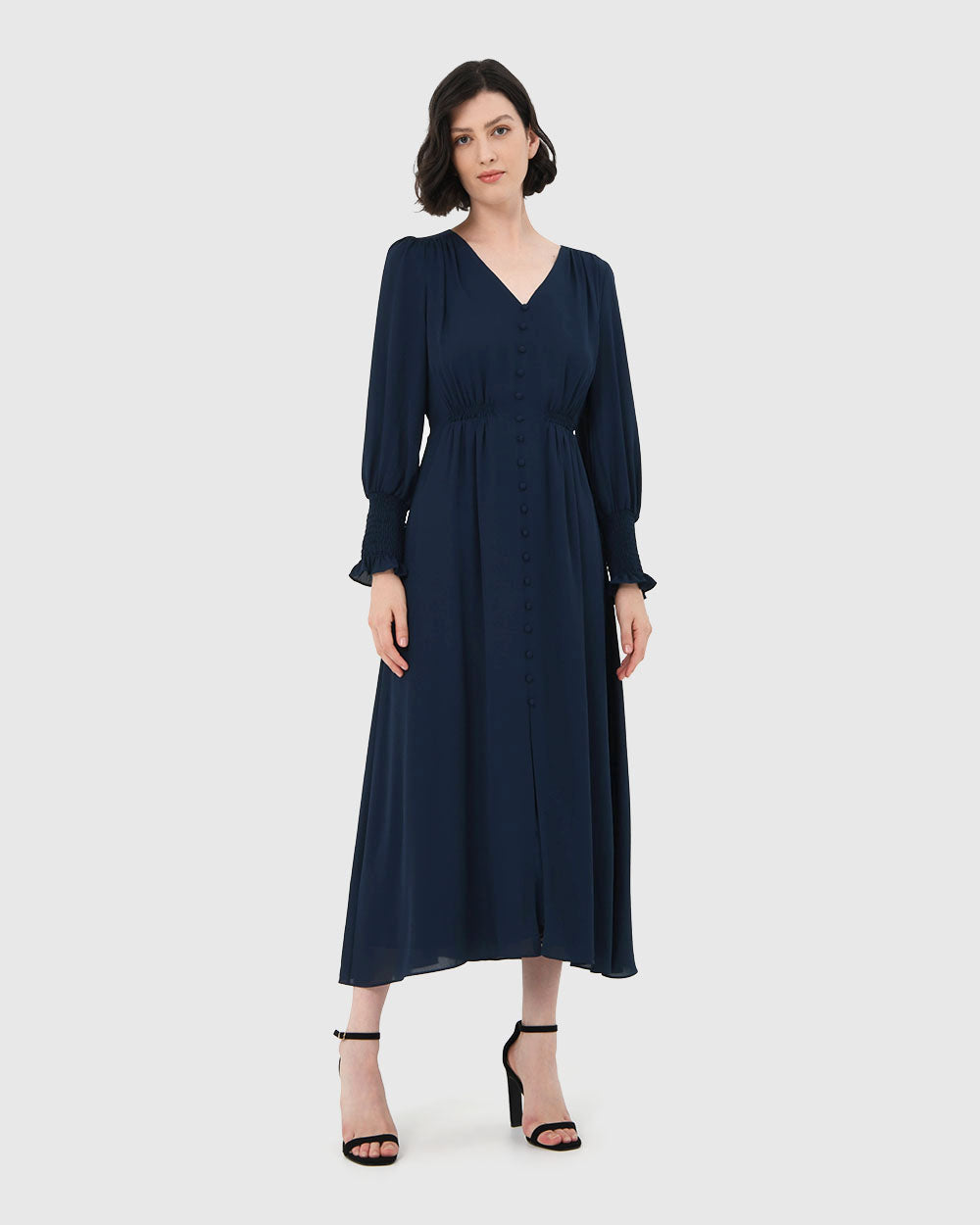 Korra Long Sleeve Button Dress