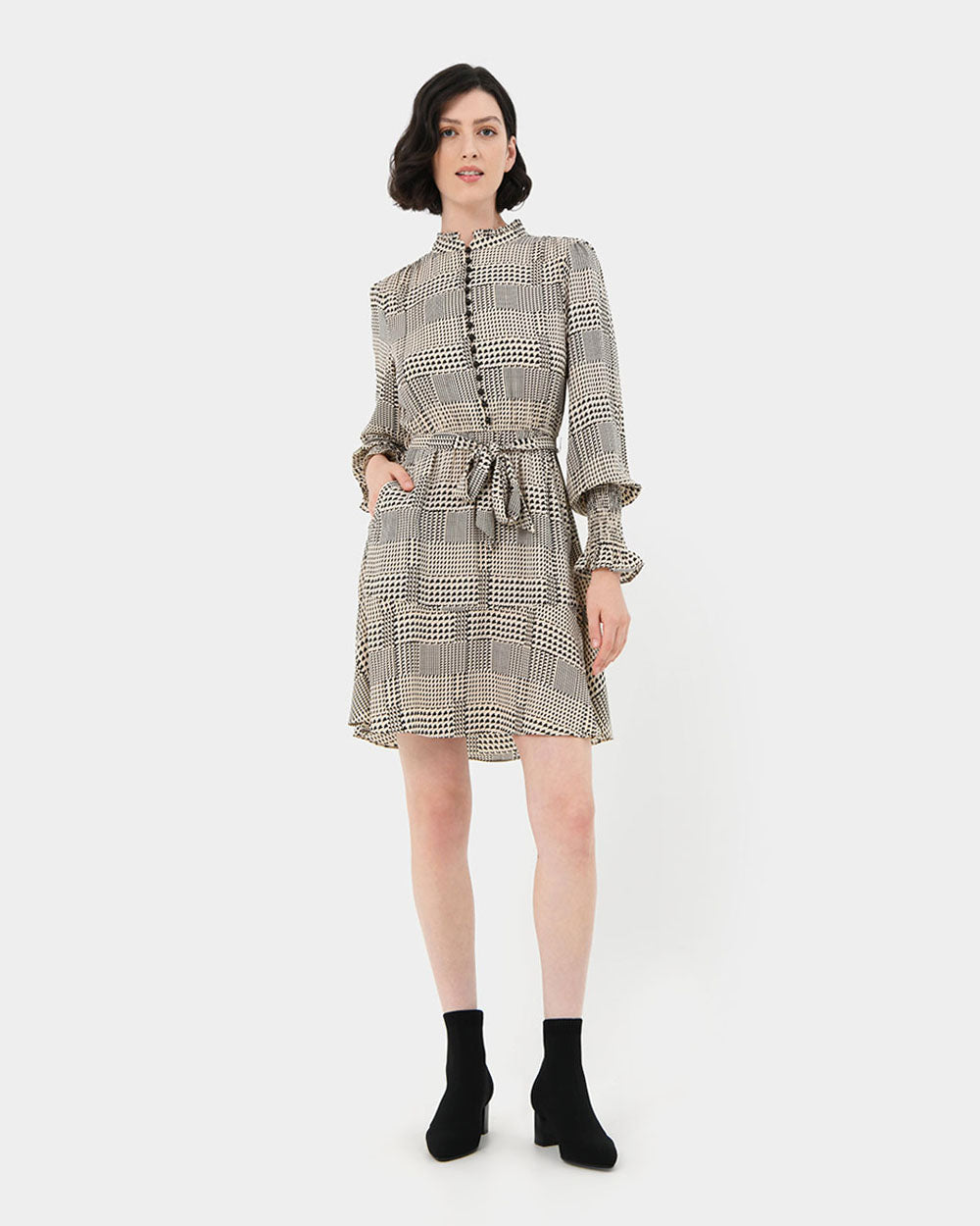 Vivi Geo Print Flare Dress