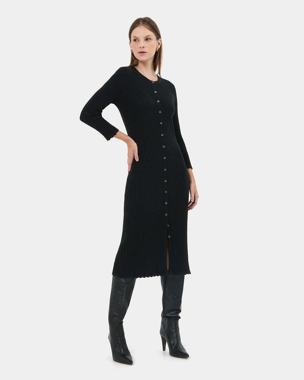 Paislee Cable Buttons Dress